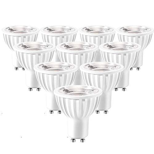 Recessed Lighting 6-Pack Dimmable 5000K 7W 600LM Spotlight GU10 LED Bulbs Daylight 60W Equivalent 40 Degree Halogen Replacement Bulbs for Track Lighting 